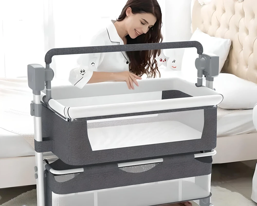 self rocking bassinet crib