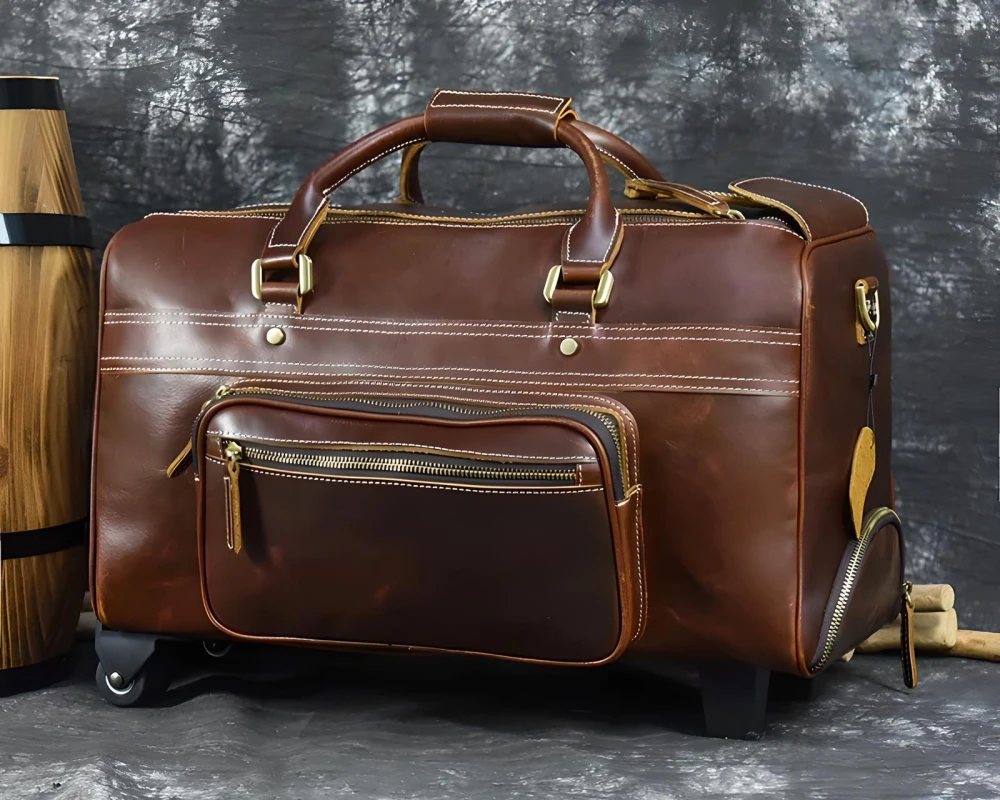 mens carry on luggage leather