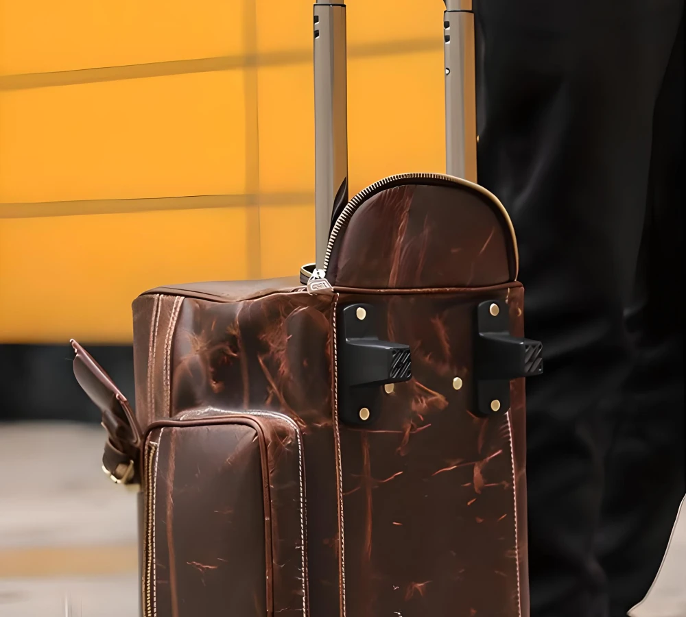 leather luggage carry on