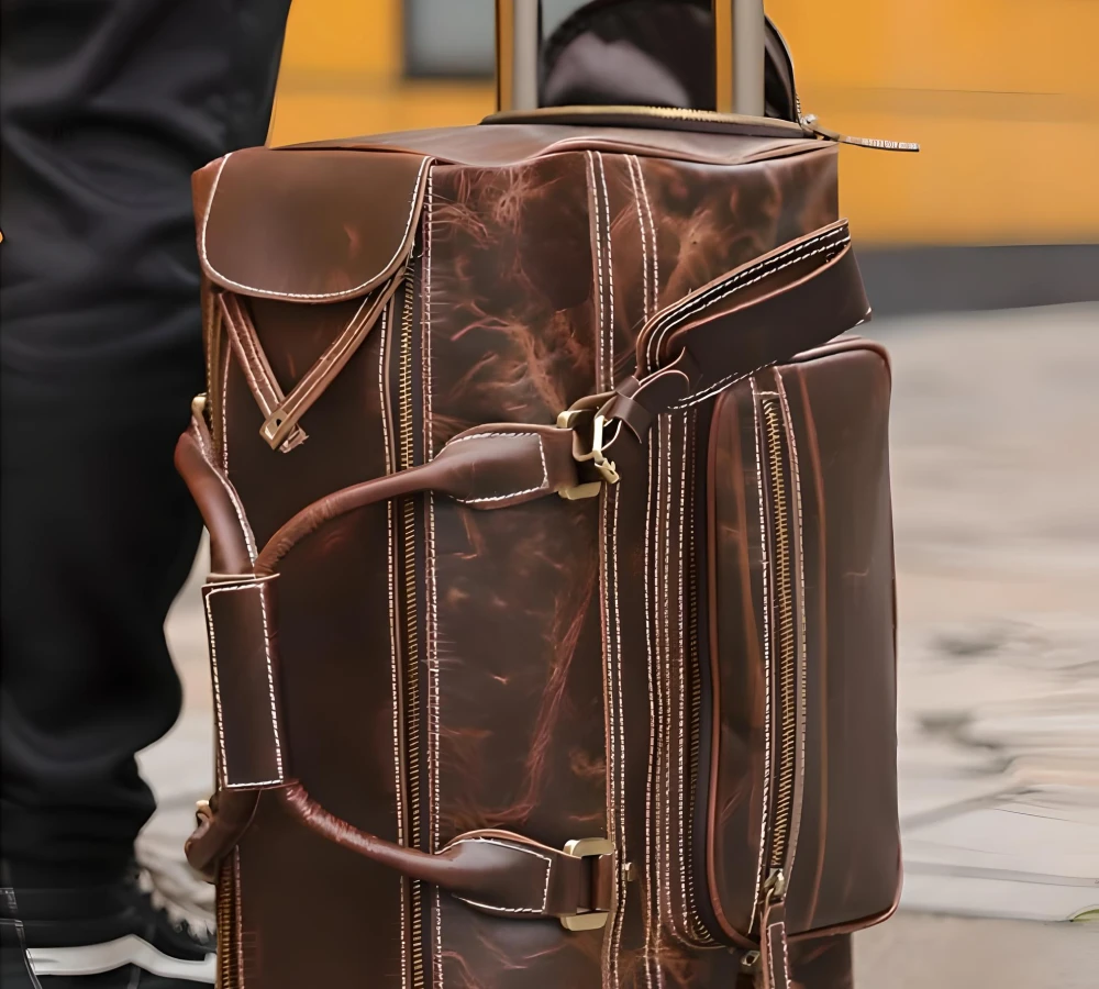 luxury leather carry on bags
